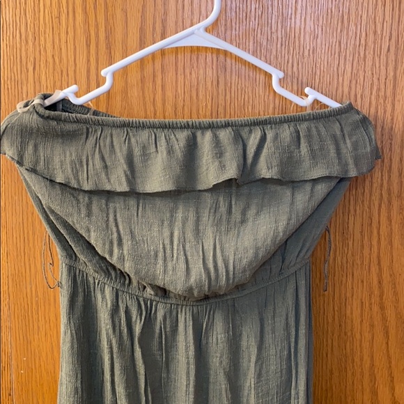 Super cute linen full length strapless dress! - Picture 3 of 4